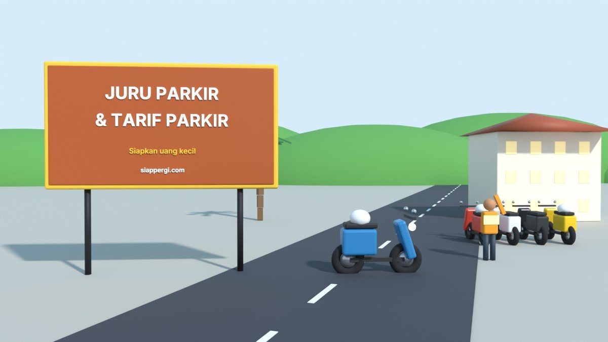 Attended scooter parking at a tourist spot: keep the ticket until you leave.