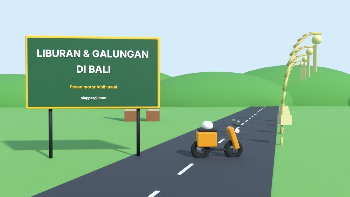 Penjor menghiasi jalan-jalan Bali saat Galungan: pemandangan indah, tetapi berkendaralah lebih pelan.