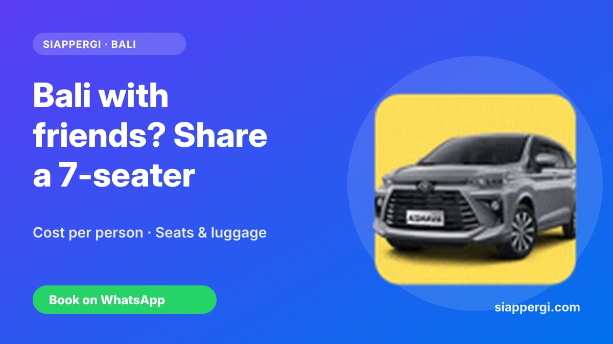 Car Rental in Bali for a Group of Friends: Cost Per Person, Seats & Luggage