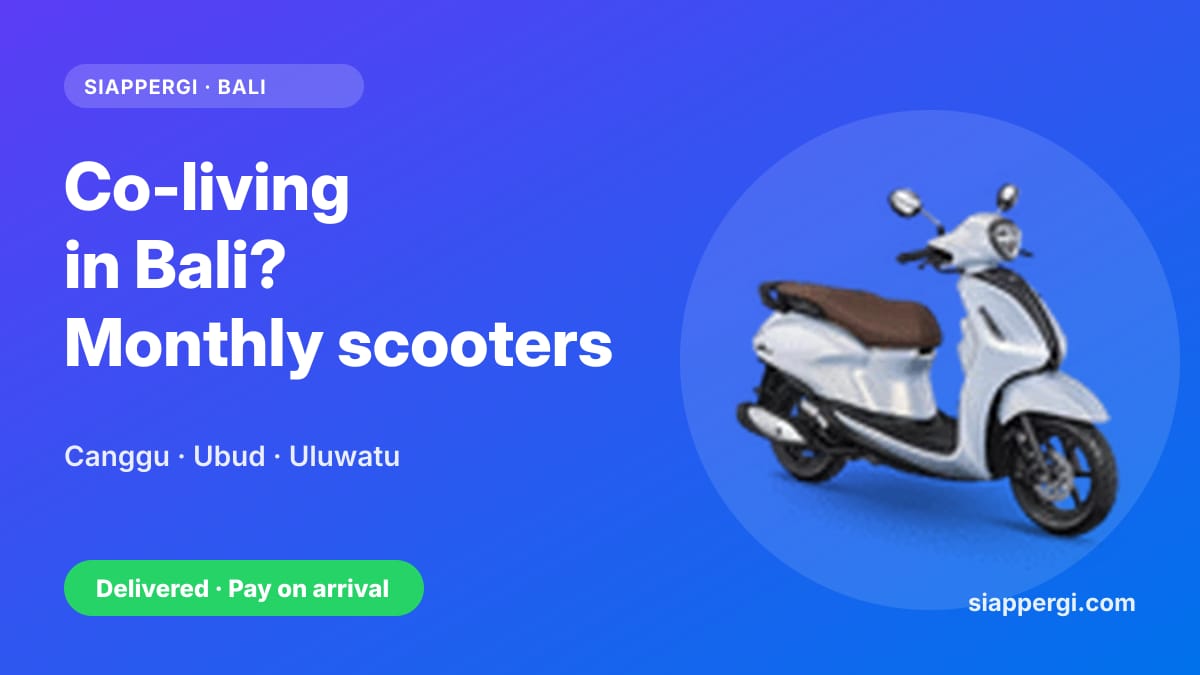 Scooter Rental for Co-Living Residents in Bali: Monthly Bikes Delivered