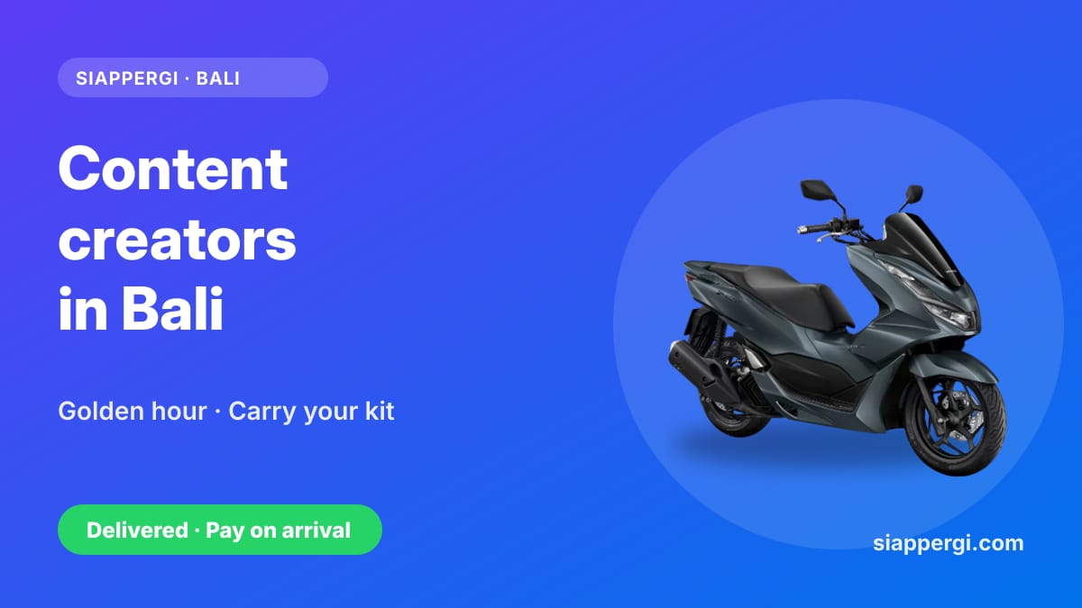 Scooter Rental for Content Creators in Bali: Shoot More Spots, Carry Your Kit