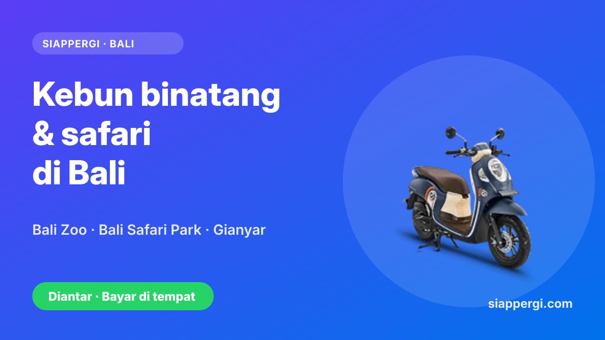 Kartu SiapPergi: Kebun binatang & taman safari di Bali naik motor — Honda Scoopy
