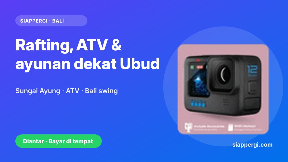 Kartu SiapPergi: Rafting Ayung, ATV & ayunan Bali dekat Ubud naik motor — GoPro