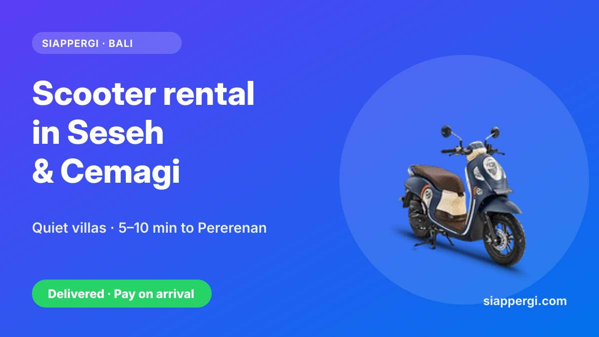 Scooter Rental in Seseh, Cemagi & Munggu: Villas Just Past Pererenan