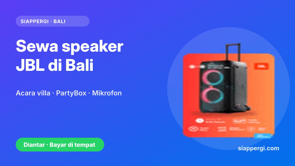 Kartu SiapPergi: Sewa speaker JBL di Bali untuk acara villa — JBL PartyBox 310