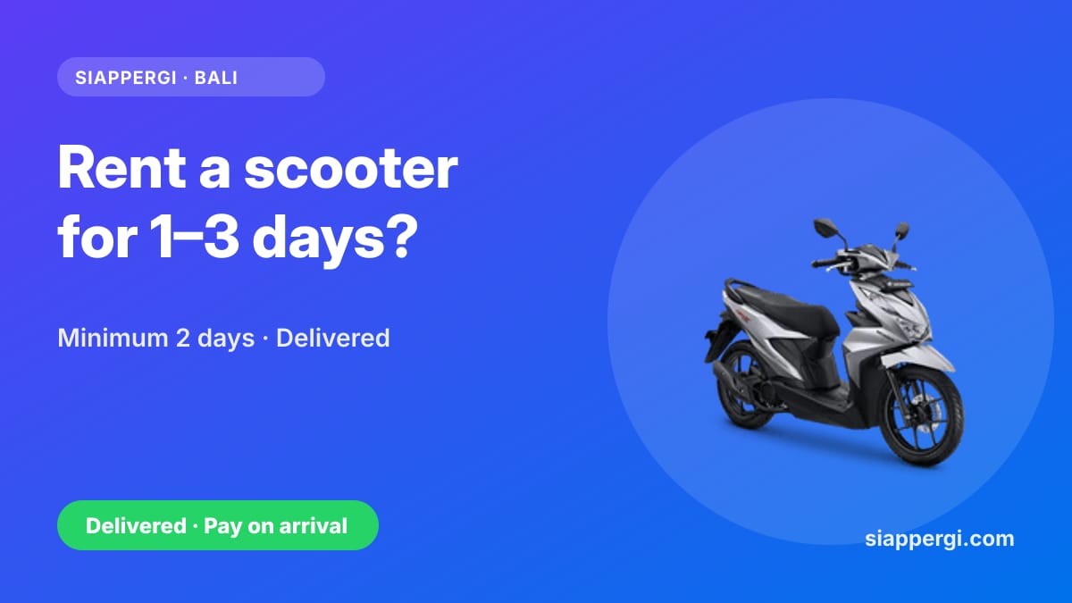 Short Scooter Rental in Bali: Can You Rent for 1, 2 or 3 Days?