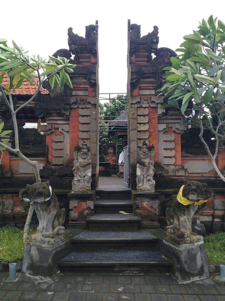 The gateway of Rambut Siwi Temple in Mendoyo District, one of the largest sea temples in West Bali.