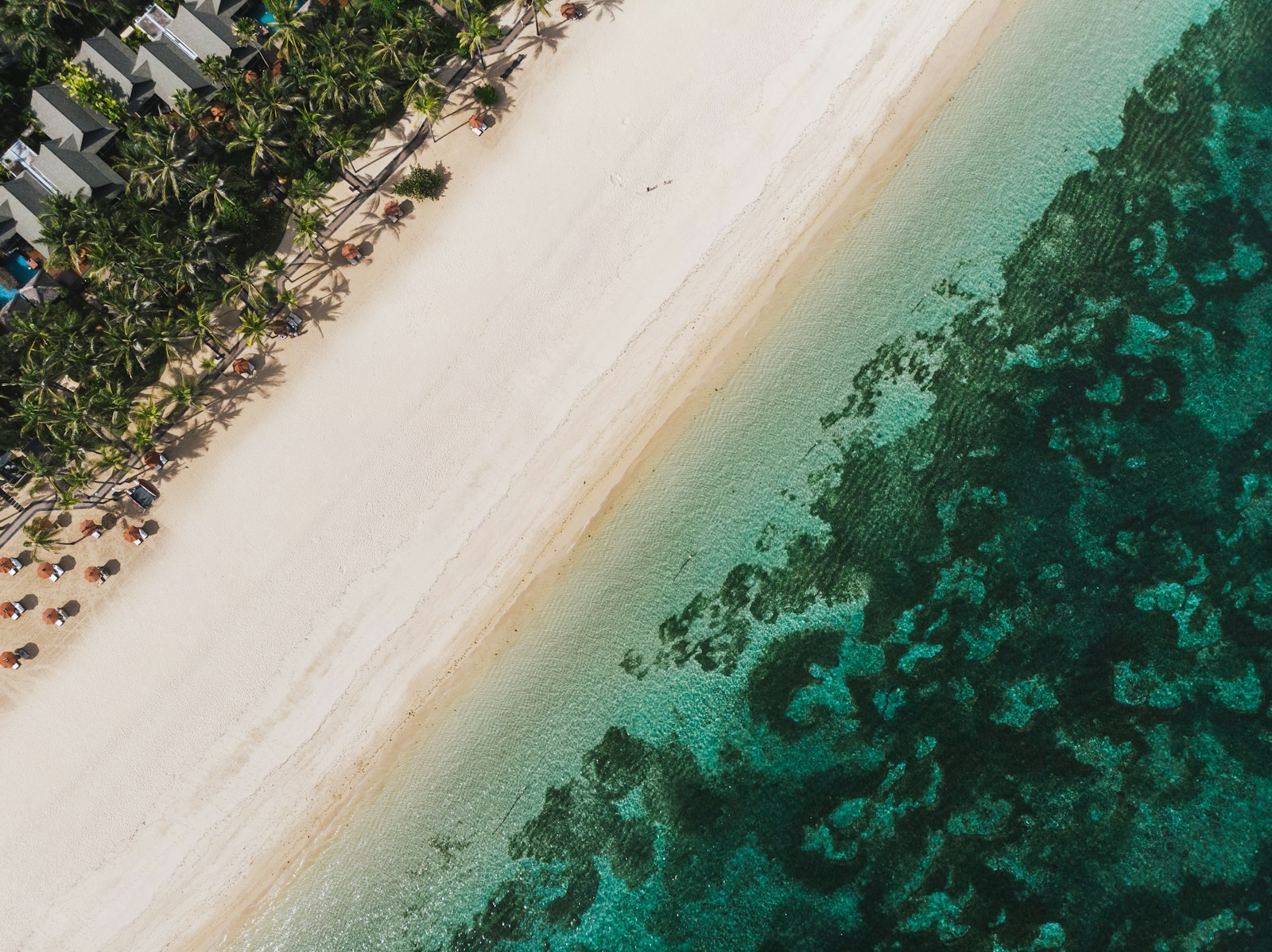 Aerial view of Nusa Dua's white-sand beach
