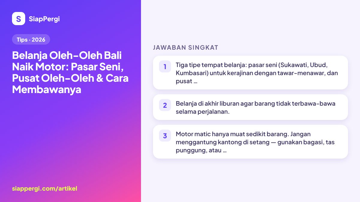 Souvenir Shopping in Bali by Scooter: Art Markets & Tips