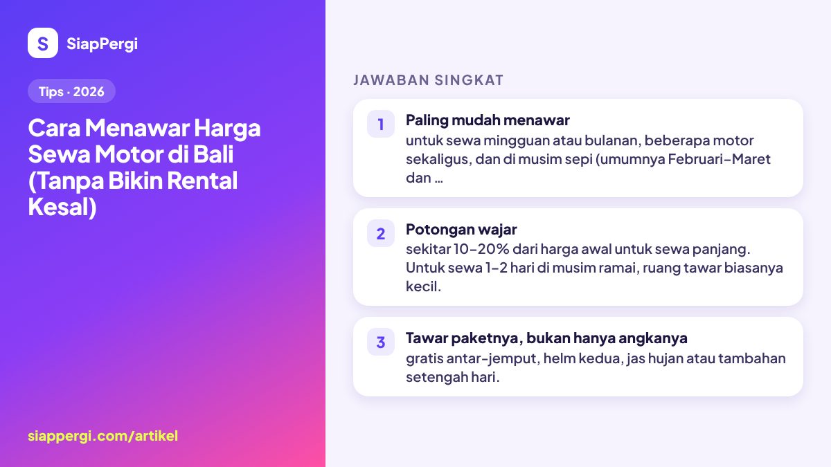 How to Negotiate Scooter Rental Prices in Bali (Politely)