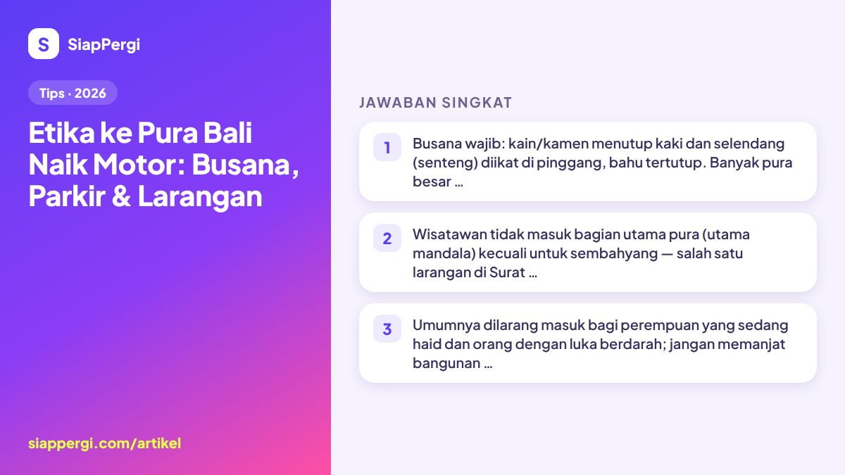 Bali Temple Etiquette for Scooter Riders: Dress & Rules