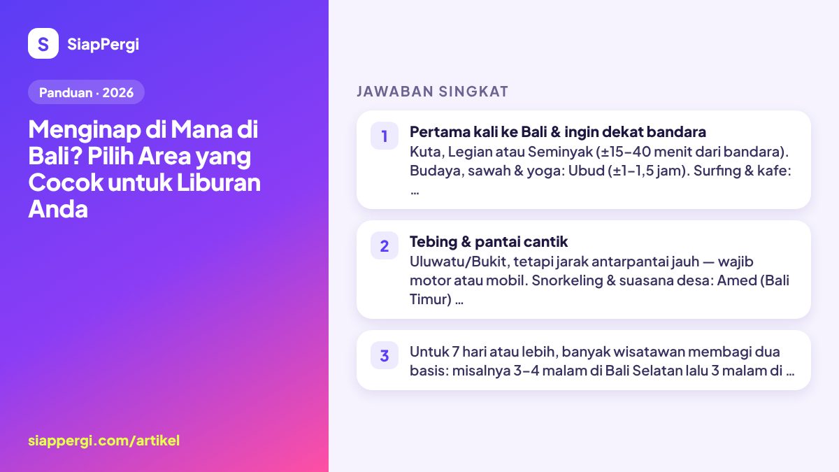 Where to Stay in Bali? Choosing the Right Area for Your Trip