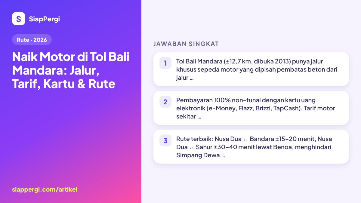 Riding the Bali Mandara Toll Road by Scooter: Lane, Fee, Card
