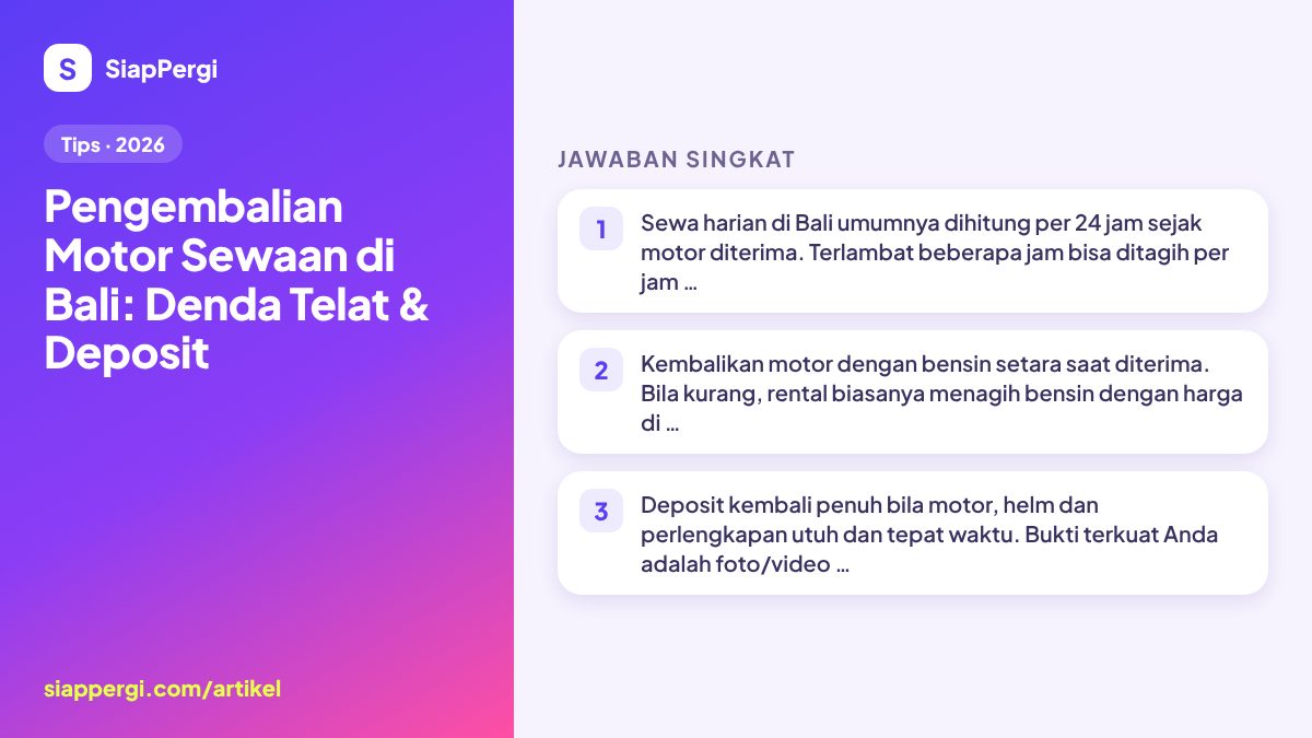 Returning a Rental Scooter in Bali: Late Fees & Deposit