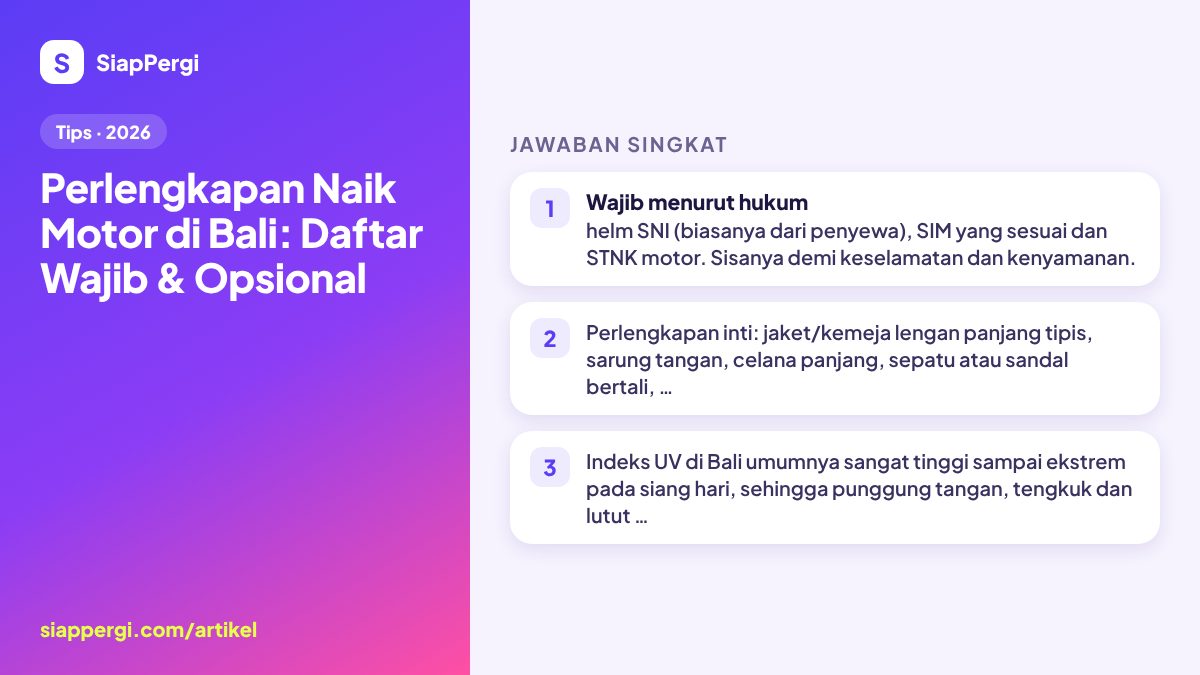 What to Wear & Bring Riding a Scooter in Bali: Gear Checklist