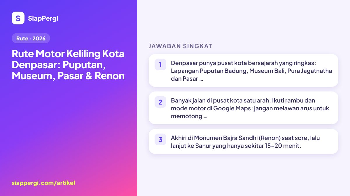 Denpasar City by Scooter: Puputan, Museum, Markets & Renon