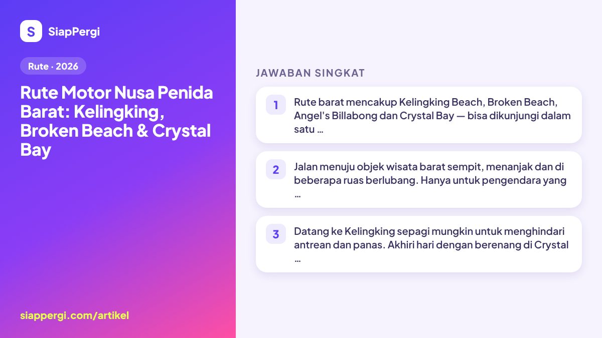 West Nusa Penida by Scooter: Kelingking, Broken Beach & Crystal Bay