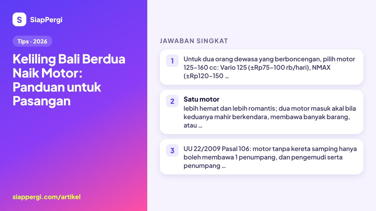 Touring Bali as a Couple by Scooter: A Guide for Two