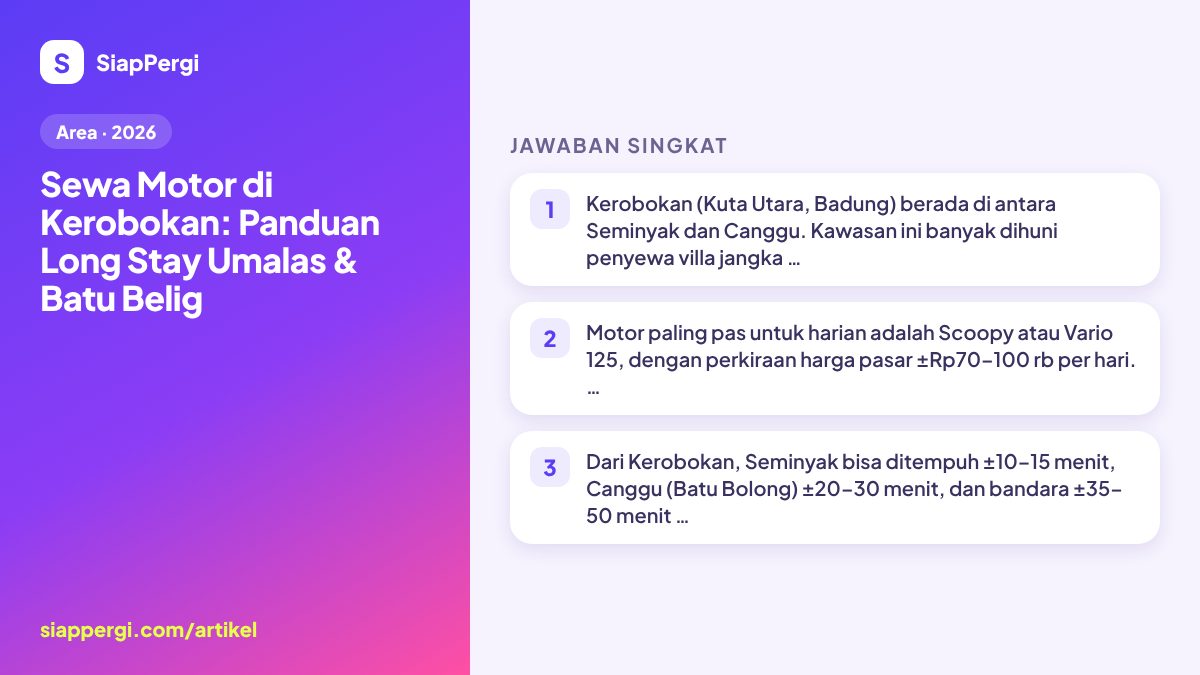Scooter Rental in Kerobokan: Long-Stay Guide (Umalas)