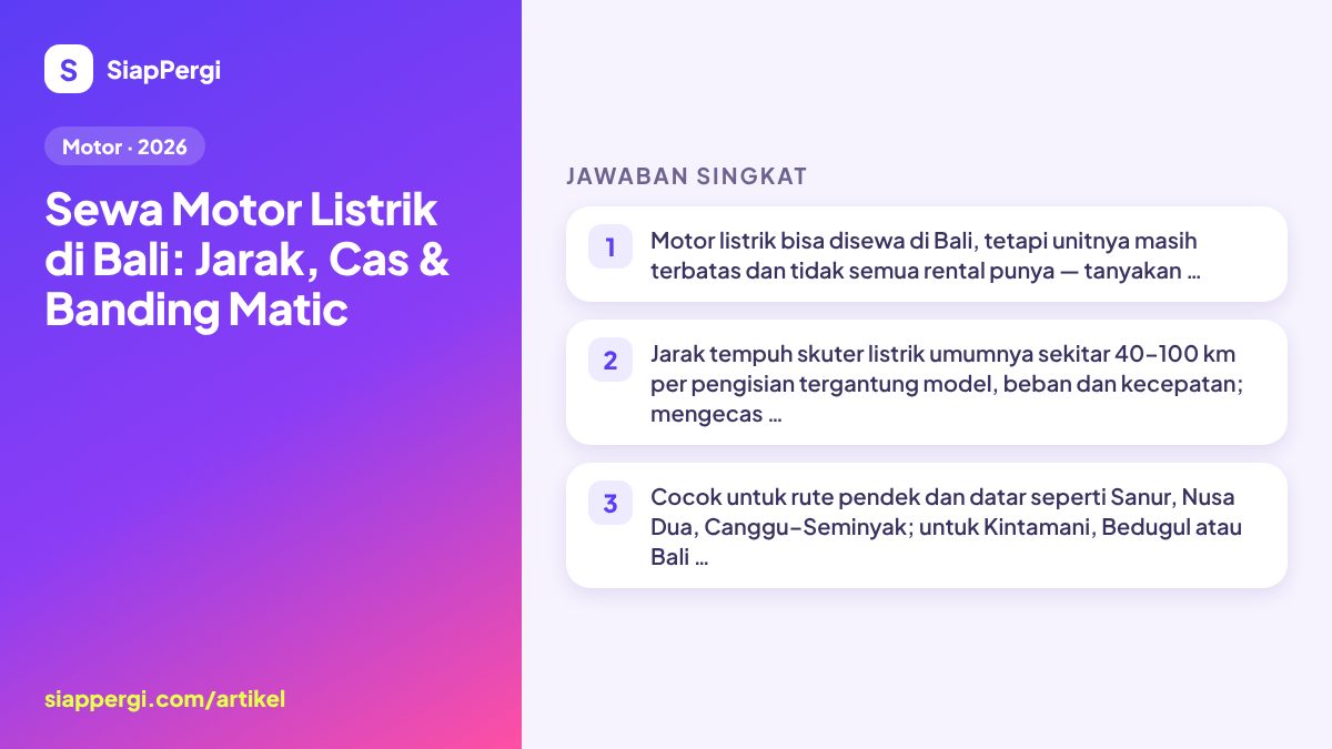 Electric Scooter Rental in Bali: Range, Charging & vs Petrol