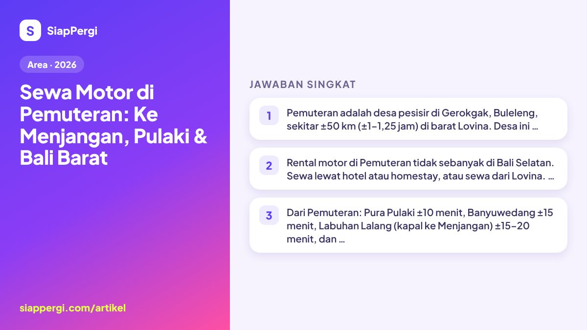 Scooter Rental in Pemuteran: Menjangan, Pulaki & West Bali