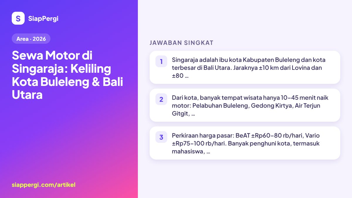 Scooter Rental in Singaraja: Exploring Buleleng & North Bali