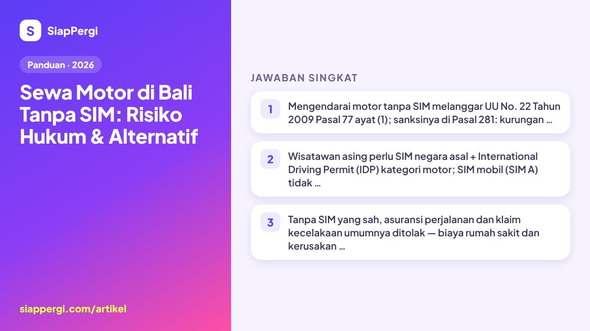 Renting a Scooter in Bali Without a Licence: Risks & Options