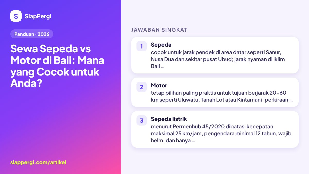 Bicycle vs Scooter Rental in Bali: Which Suits You?