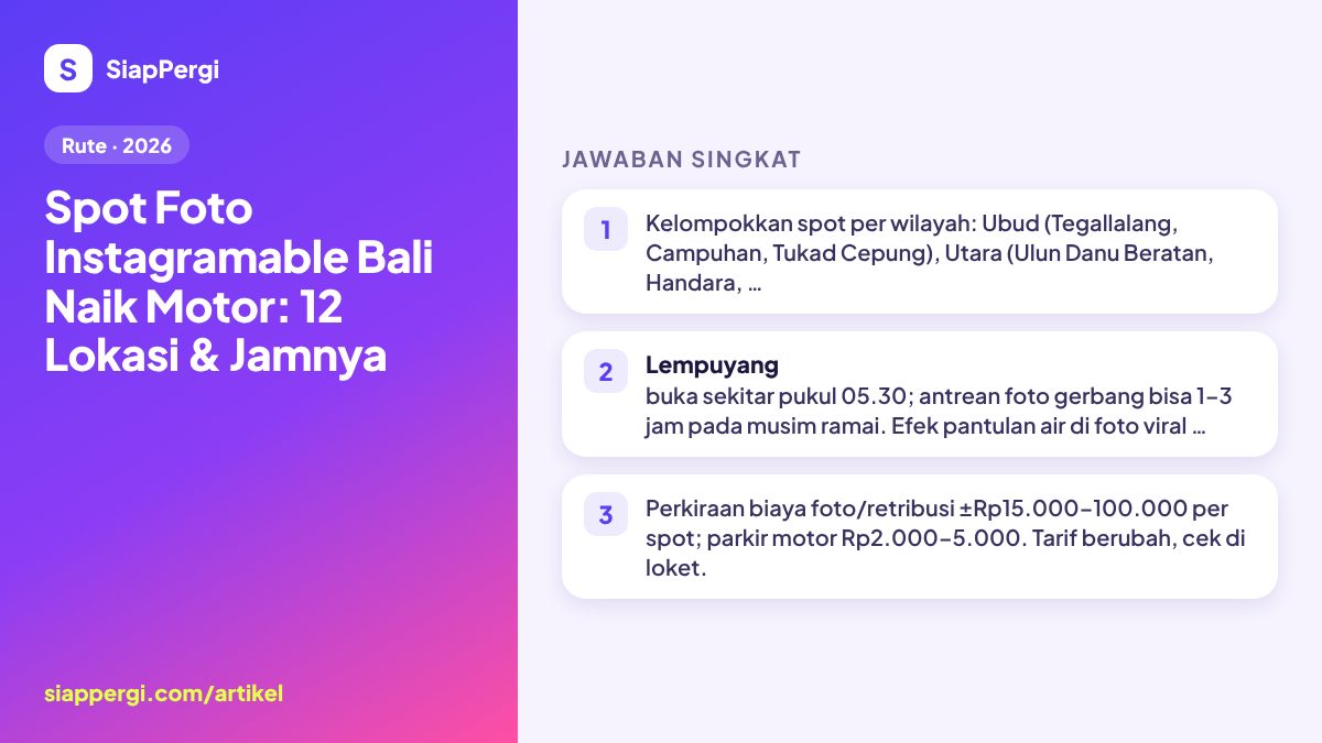 Instagrammable Bali Photo Spots by Scooter: 12 Places