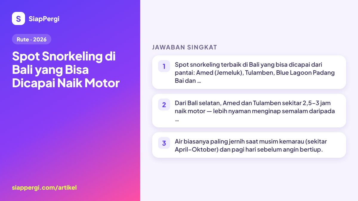 Bali Snorkelling Spots You Can Reach by Scooter