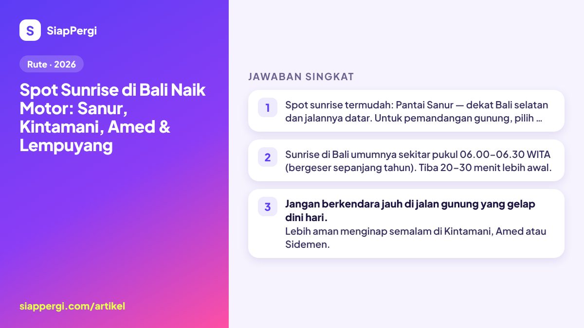 Bali Sunrise Spots by Scooter: Sanur, Kintamani, Amed & Lempuyang