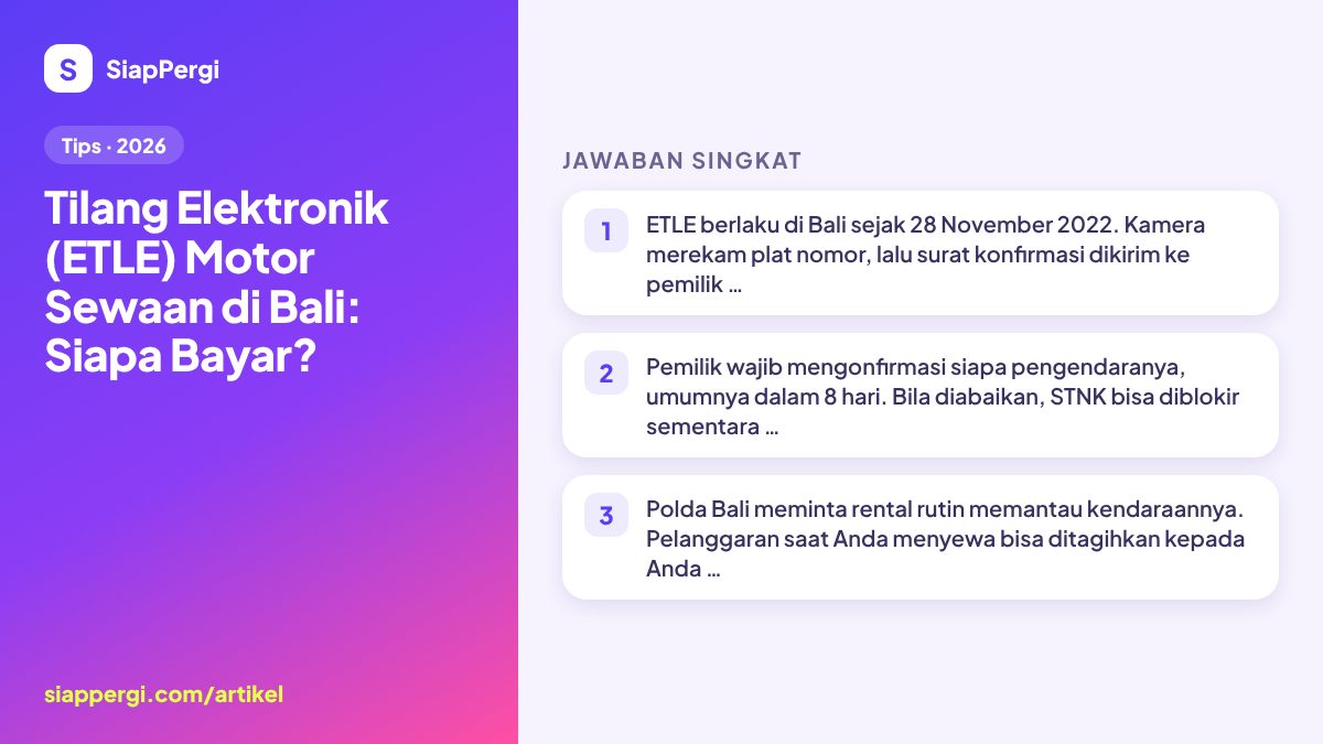 ETLE Traffic Cameras & Rental Scooters in Bali: Who Pays?