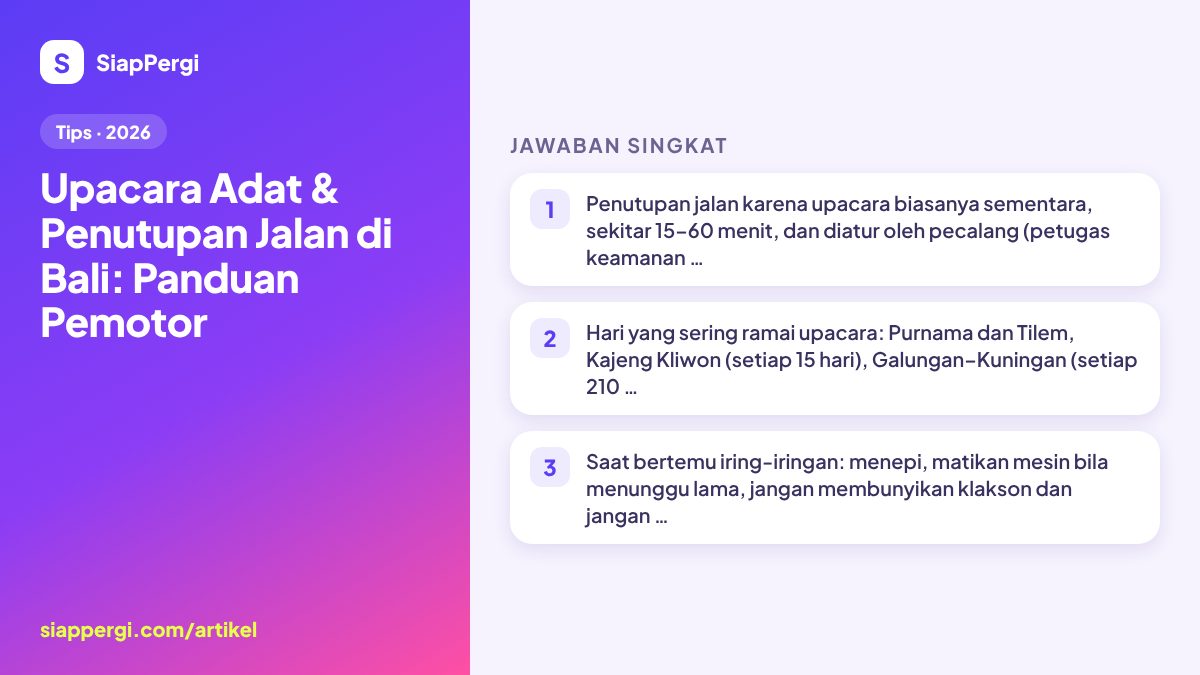 Bali Ceremonies & Road Closures: A Guide for Scooter Riders