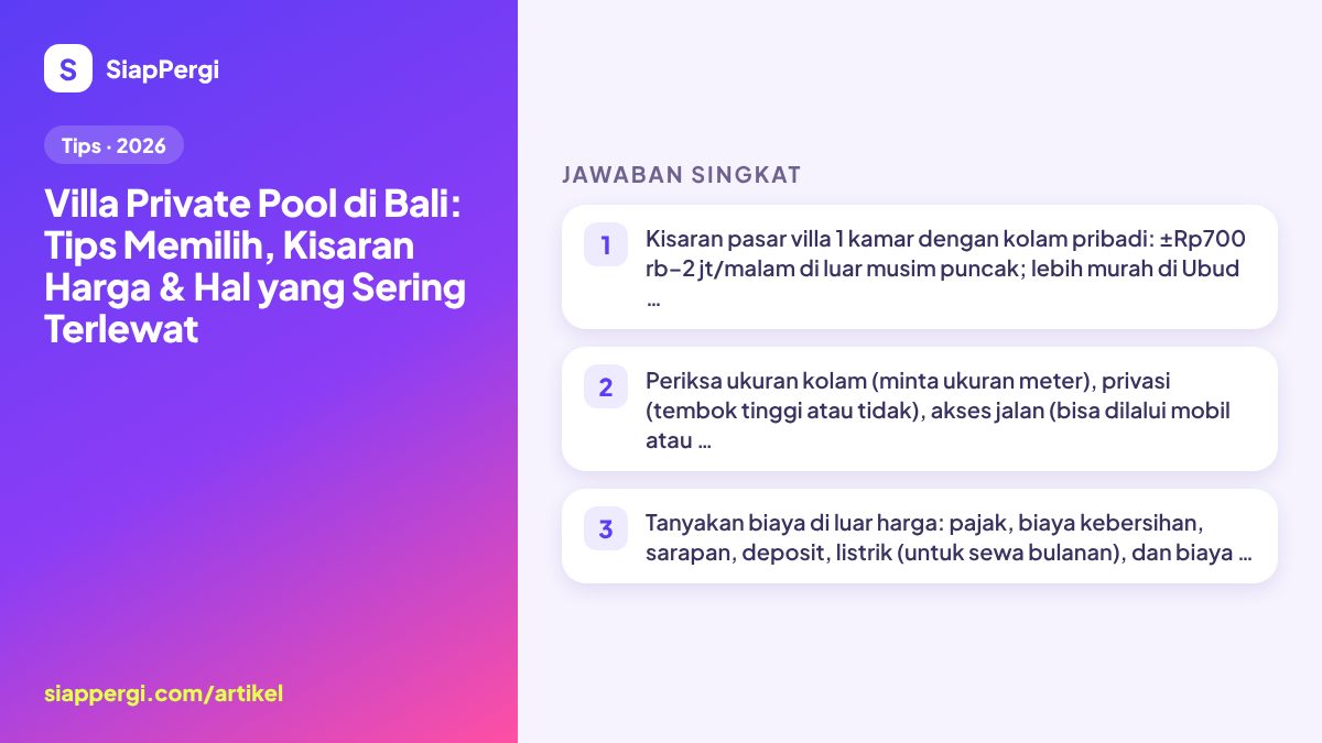 Private Pool Villas in Bali: How to Choose, Prices & What Gets Missed