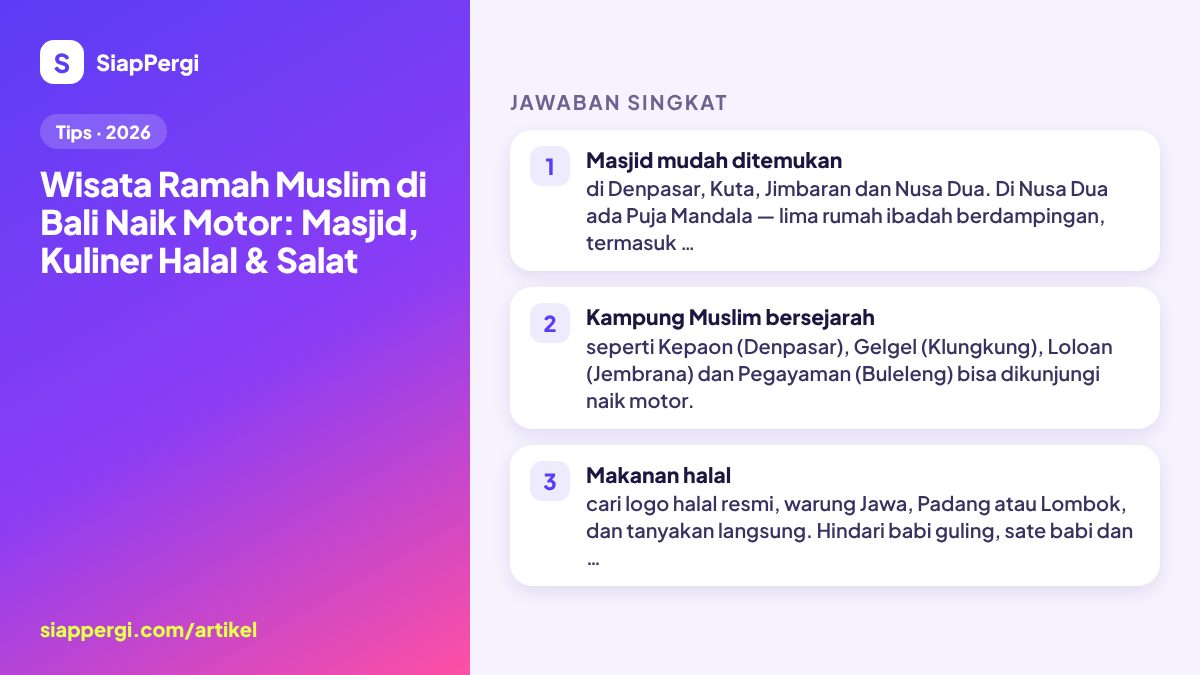 Muslim-Friendly Bali by Scooter: Mosques, Halal Food & Prayer