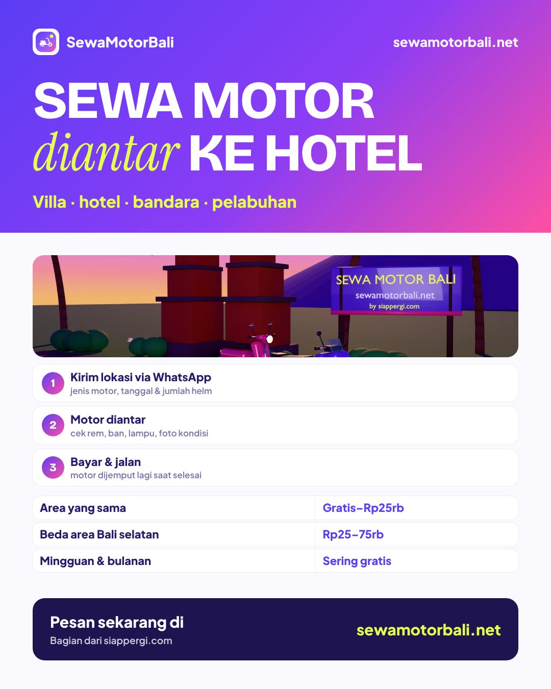 How to book a scooter delivered to your hotel