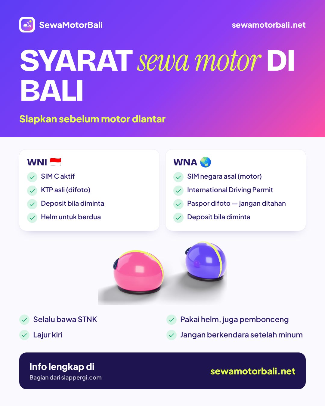 Requirements for renting a scooter in Bali